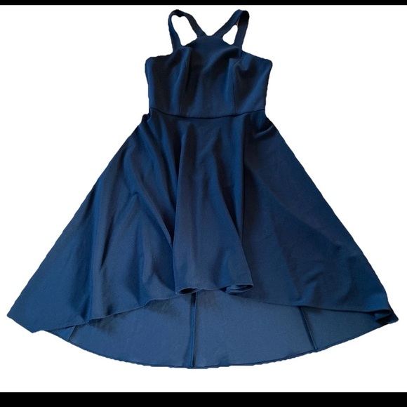 Calvin Klein Women's Black  Sleeveless MIDI Dress with HiLo Ruffle-Skirt Size 10 - Picture 1 of 11